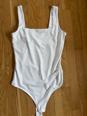 Live In The Moment White Thong Bodysuit